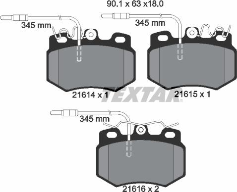 Textar 89011600 - Дисковый тормозной механизм, комплект www.autospares.lv