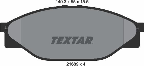 Textar 2168901 - Bremžu uzliku kompl., Disku bremzes www.autospares.lv