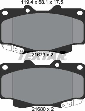 Textar 2168003 - Тормозные колодки, дисковые, комплект www.autospares.lv