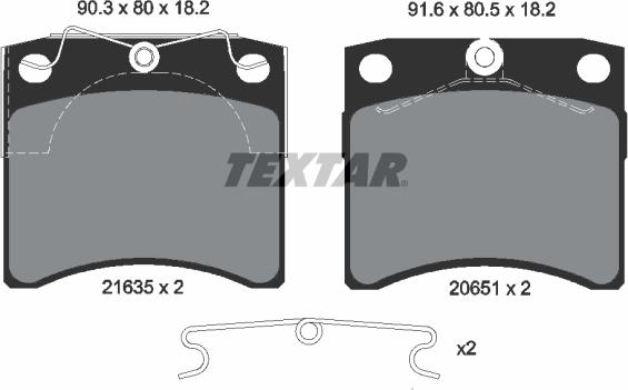 Textar 2163501 - Bremžu uzliku kompl., Disku bremzes autospares.lv