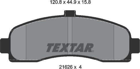 Textar 2162601 - Bremžu uzliku kompl., Disku bremzes www.autospares.lv