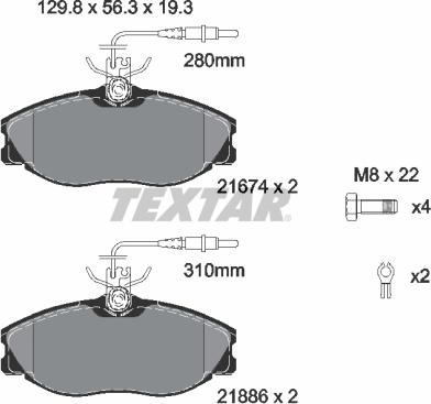 Textar 2167403 - Bremžu uzliku kompl., Disku bremzes www.autospares.lv