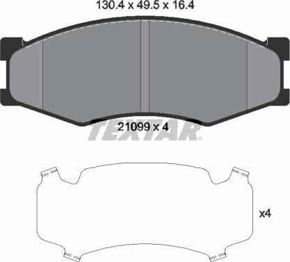 Textar 2109901 - Brake Pad Set, disc brake www.autospares.lv