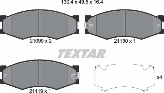 Textar 2109902 - Bremžu uzliku kompl., Disku bremzes www.autospares.lv