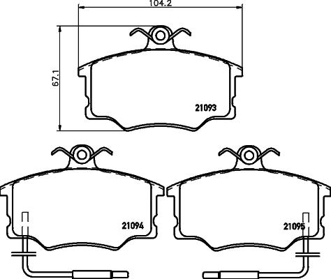 Textar 2109302 - Bremžu uzliku kompl., Disku bremzes autospares.lv