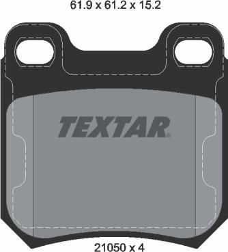 Textar 2105002 - Тормозные колодки, дисковые, комплект www.autospares.lv