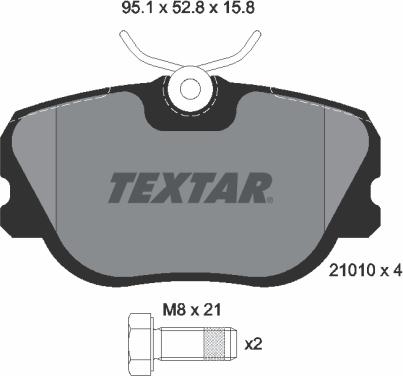 Textar 2101002 - Bremžu uzliku kompl., Disku bremzes www.autospares.lv