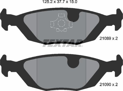 Textar 2108902 - Тормозные колодки, дисковые, комплект www.autospares.lv