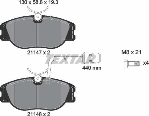 Textar 2114703 - Brake Pad Set, disc brake www.autospares.lv