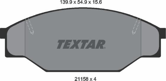 Textar 2115801 - Bremžu uzliku kompl., Disku bremzes www.autospares.lv