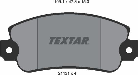 Textar 2113102 - Тормозные колодки, дисковые, комплект www.autospares.lv