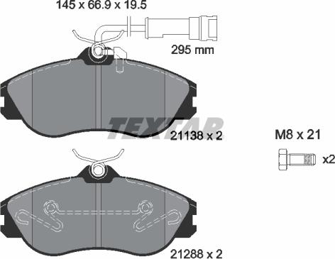 Textar 2113802 - Bremžu uzliku kompl., Disku bremzes www.autospares.lv