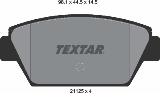 Textar 2112503 - Brake Pad Set, disc brake www.autospares.lv