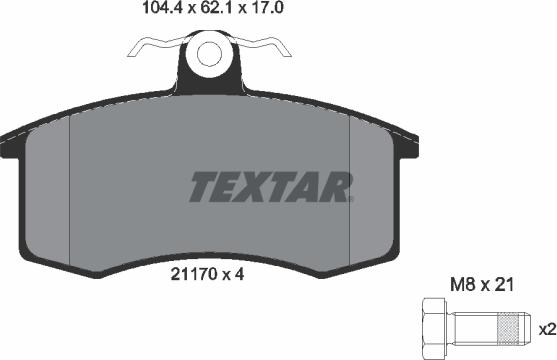 Textar 2117002 - Bremžu uzliku kompl., Disku bremzes www.autospares.lv