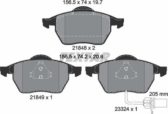 Textar 89012000 - Дисковый тормозной механизм, комплект www.autospares.lv