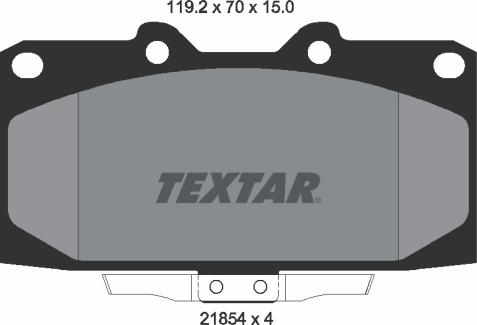 Textar 2185401 - Тормозные колодки, дисковые, комплект www.autospares.lv