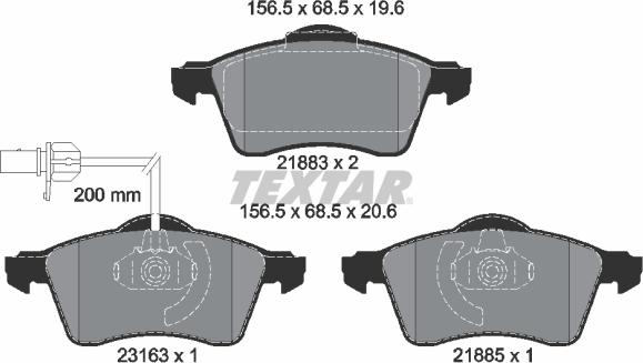 Textar 2188501 - Brake Pad Set, disc brake www.autospares.lv