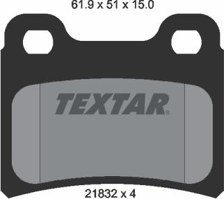 Textar 2183201 - Тормозные колодки, дисковые, комплект www.autospares.lv