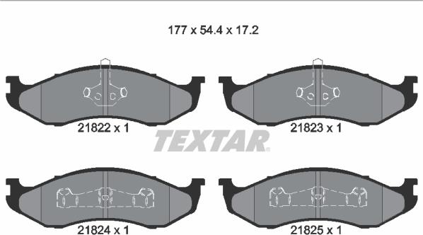 Textar 2182202 - Bremžu uzliku kompl., Disku bremzes www.autospares.lv