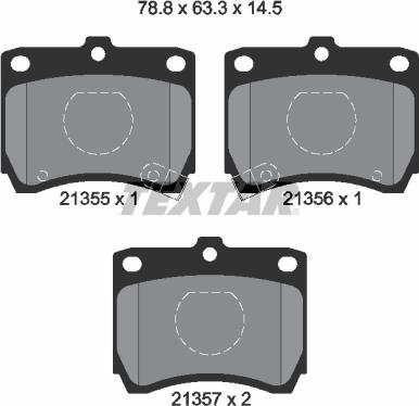 Textar 2135501 - Bremžu uzliku kompl., Disku bremzes autospares.lv