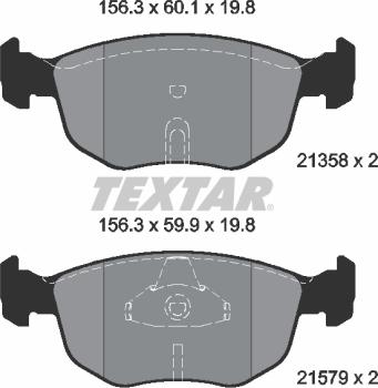 Textar 2135803 - Bremžu uzliku kompl., Disku bremzes autospares.lv