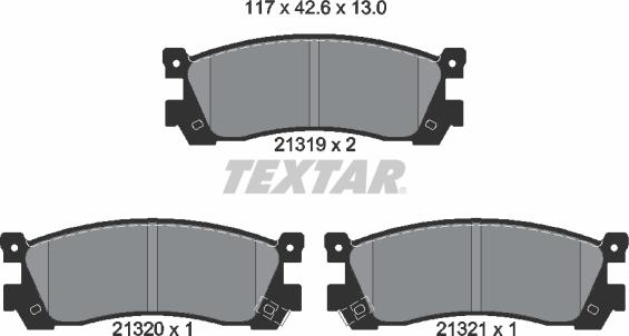 Textar 2131901 - Bremžu uzliku kompl., Disku bremzes www.autospares.lv