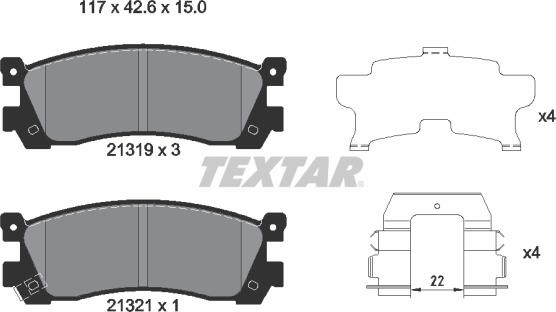 Textar 2131903 - Bremžu uzliku kompl., Disku bremzes autospares.lv