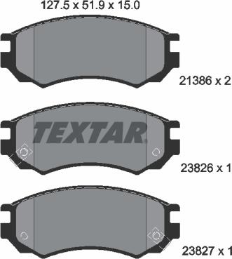 Textar 2138604 - Bremžu uzliku kompl., Disku bremzes www.autospares.lv