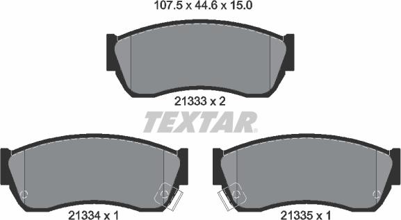 Textar 2133301 - Bremžu uzliku kompl., Disku bremzes www.autospares.lv