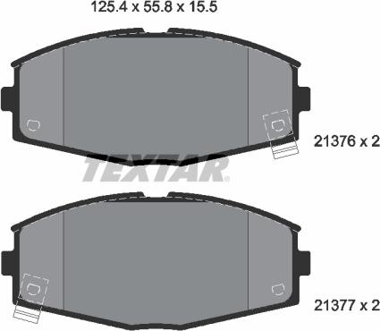 Textar 2137601 - Brake Pad Set, disc brake www.autospares.lv