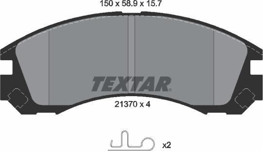 Textar 2137001 - Brake Pad Set, disc brake www.autospares.lv