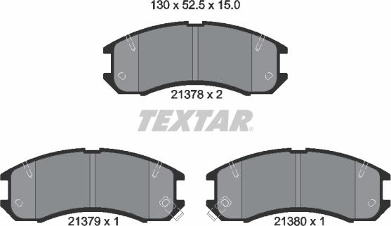 Textar 2137801 - Brake Pad Set, disc brake www.autospares.lv