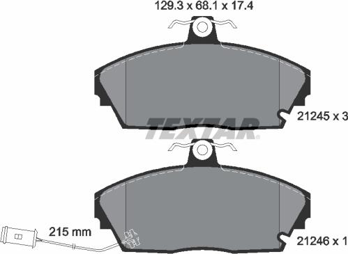 Textar 2124501 - Brake Pad Set, disc brake www.autospares.lv