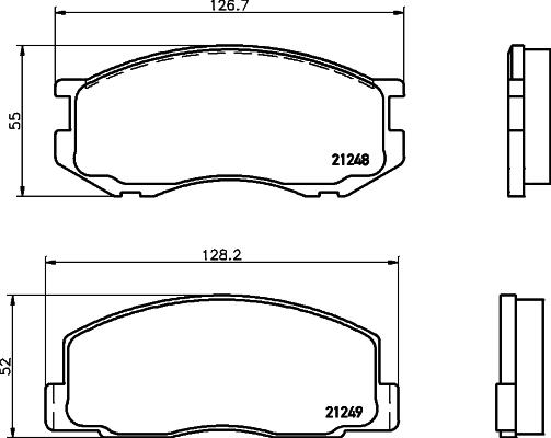 Textar 2124801 - Тормозные колодки, дисковые, комплект www.autospares.lv