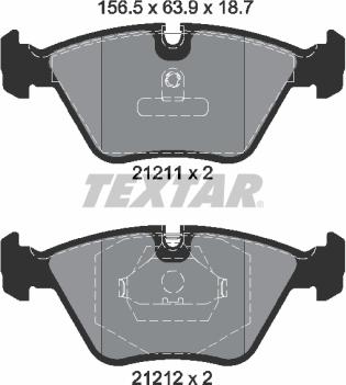 Textar 2121102 - Тормозные колодки, дисковые, комплект www.autospares.lv