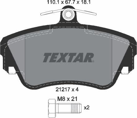 Textar 2121702 - Bremžu uzliku kompl., Disku bremzes www.autospares.lv