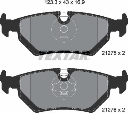 Textar 2127504 - Тормозные колодки, дисковые, комплект www.autospares.lv