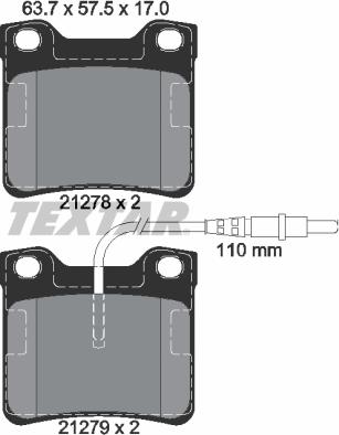 Textar 2127801 - Bremžu uzliku kompl., Disku bremzes www.autospares.lv