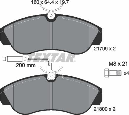 Textar 2179901 - Brake Pad Set, disc brake www.autospares.lv