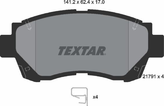 Textar 2179101 - Brake Pad Set, disc brake www.autospares.lv