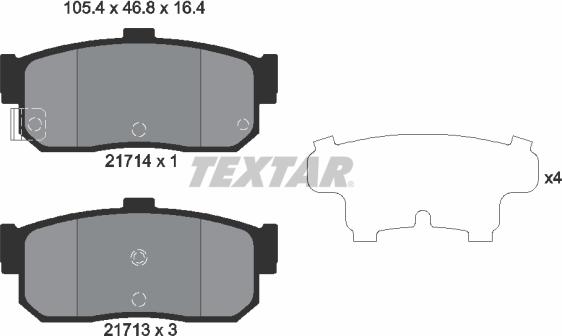 Textar 2171401 - Bremžu uzliku kompl., Disku bremzes www.autospares.lv