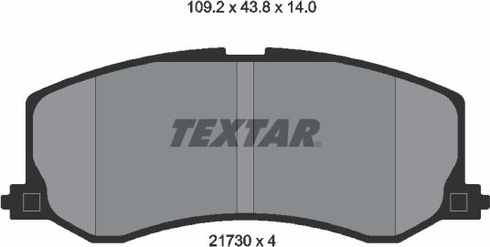 Textar 2173001 - Тормозные колодки, дисковые, комплект www.autospares.lv