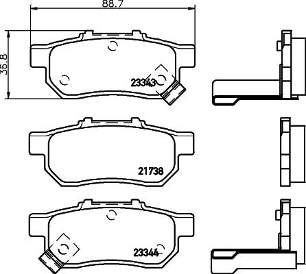 Textar 2173804 - Bremžu uzliku kompl., Disku bremzes www.autospares.lv