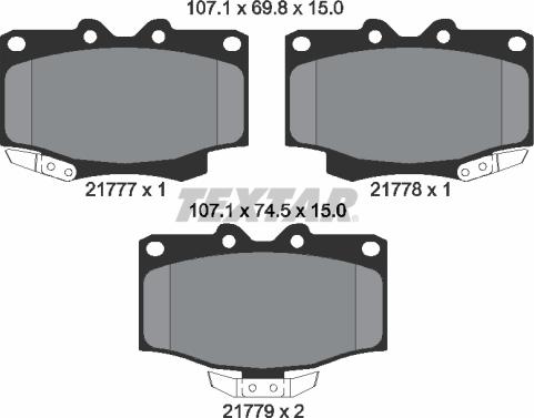 Textar 2177702 - Brake Pad Set, disc brake www.autospares.lv