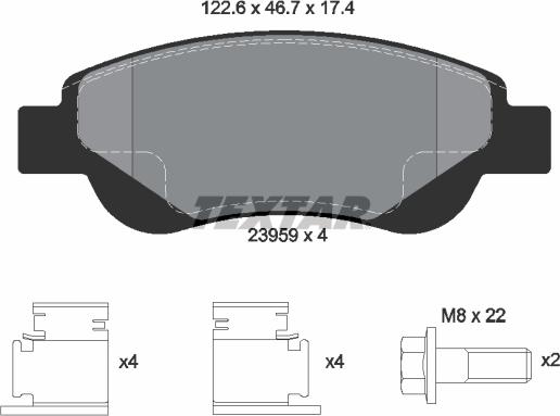 Textar 2395901 - Brake Pad Set, disc brake www.autospares.lv