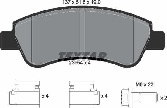 Textar 2395401 - Brake Pad Set, disc brake www.autospares.lv