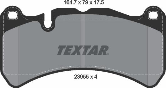 Textar 2395501 - Bremžu uzliku kompl., Disku bremzes www.autospares.lv