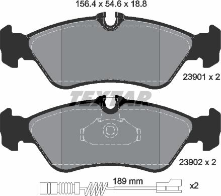 Textar 2390101 - Brake Pad Set, disc brake www.autospares.lv