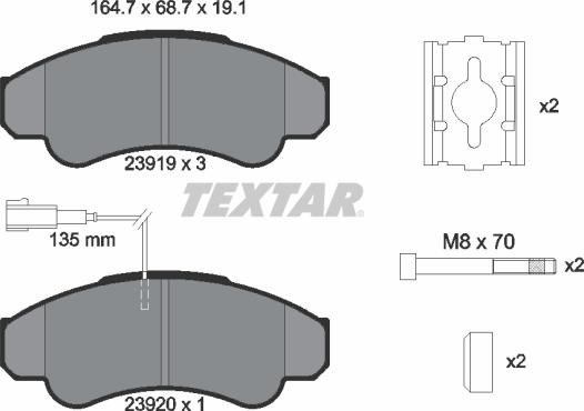 Textar 2391901 - Brake Pad Set, disc brake www.autospares.lv