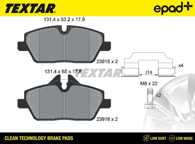 Textar 2391503CP - Bremžu uzliku kompl., Disku bremzes www.autospares.lv